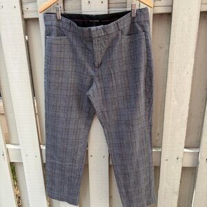 Banana Republic Gray Plaid Dress Pants with Subtle Red Windowpane